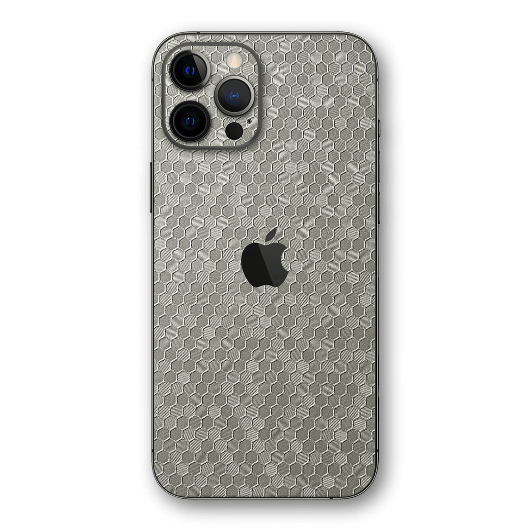 iPhone 12 Pro MAX LUXURIA SILVER HONEYCOMB 3D TEXTURED Skin - Premium Protective Skin Wrap Sticker Decal Cover by QSKINZ | Qskinz.com