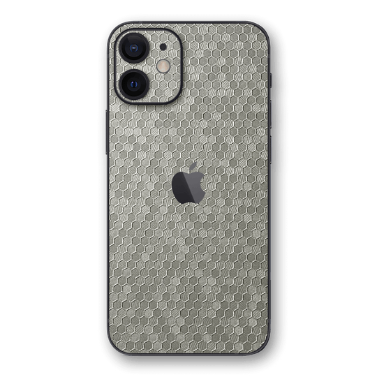 iPhone 12 LUXURIA SILVER HONEYCOMB 3D TEXTURED Skin - Premium Protective Skin Wrap Sticker Decal Cover by QSKINZ | Qskinz.com