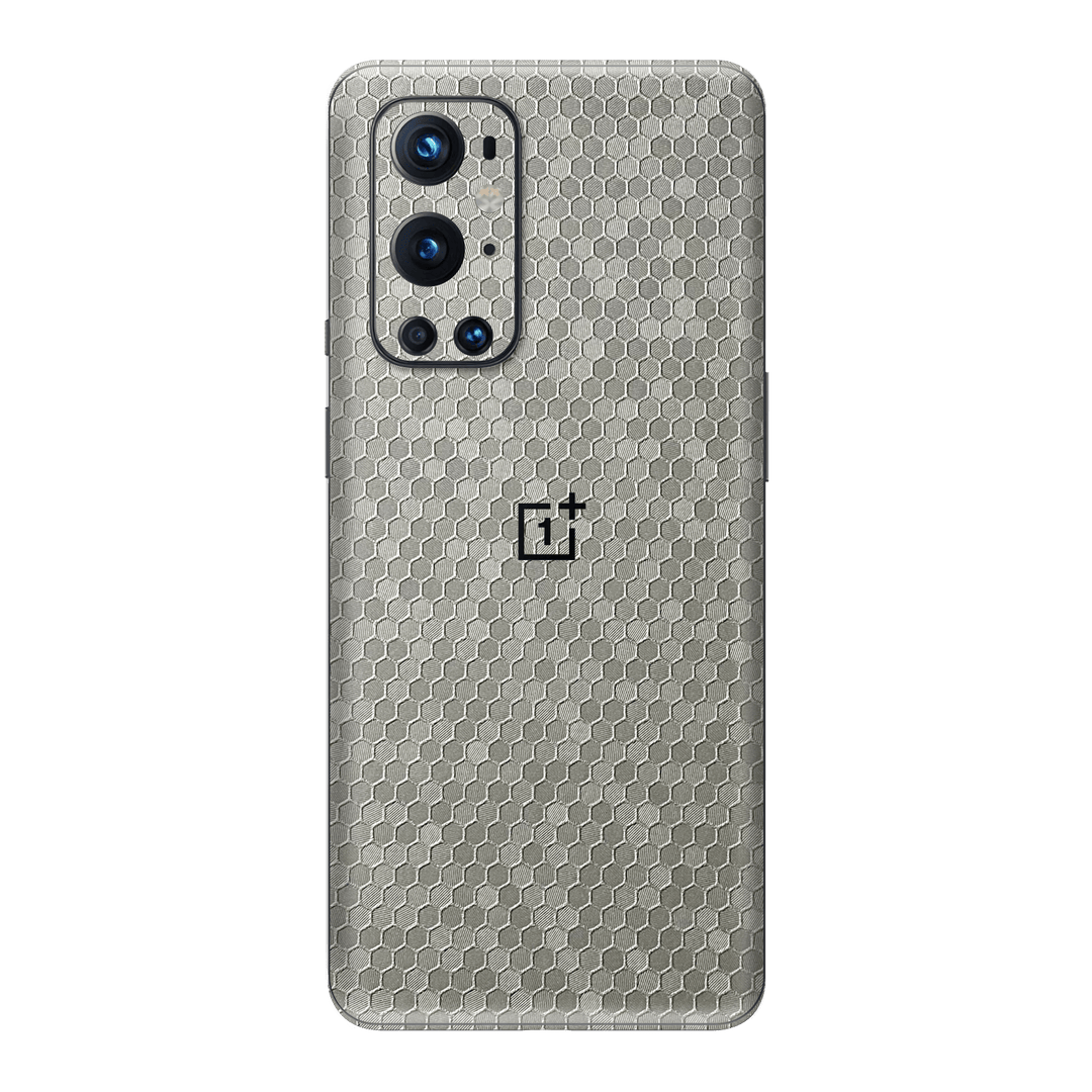 OnePlus 9 PRO Luxuria Silver Honeycomb 3D Textured Skin Wrap Sticker Decal Cover Protector by EasySkinz