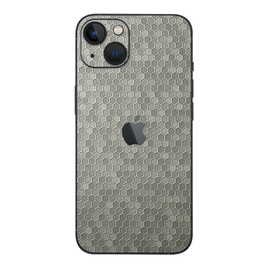 iPhone 13 LUXURIA SILVER HONEYCOMB 3D TEXTURED Skin - Premium Protective Skin Wrap Sticker Decal Cover by QSKINZ | Qskinz.com