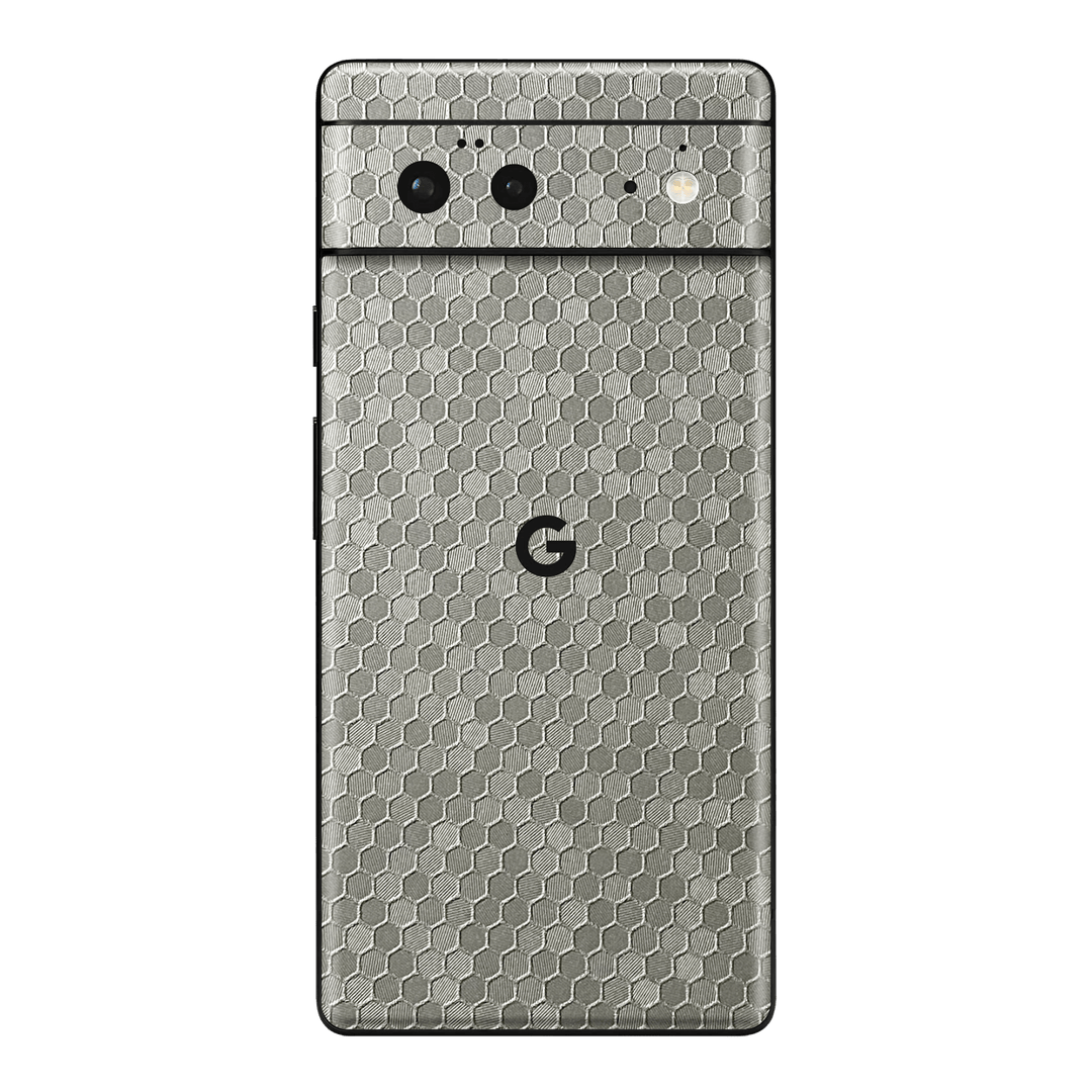 Google Pixel 6 Luxuria Silver Honeycomb 3D Textured Skin Wrap Sticker Decal Cover Protector by EasySkinz | EasySkinz.com