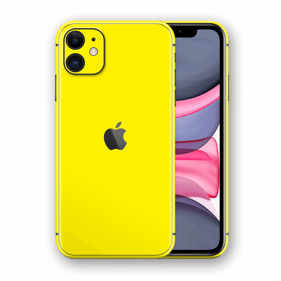 iPhone 11 Glossy Lemon Yellow Skin, Wrap, Decal, Protector, Cover by EasySkinz | EasySkinz.com