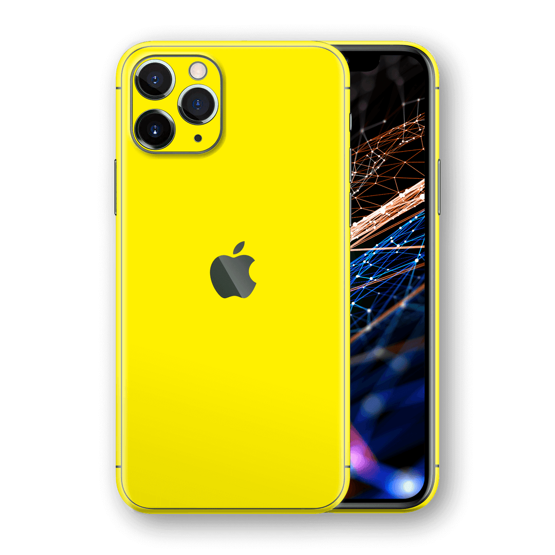 iPhone 11 PRO Glossy LEMON Yellow Skin Wrap Decal