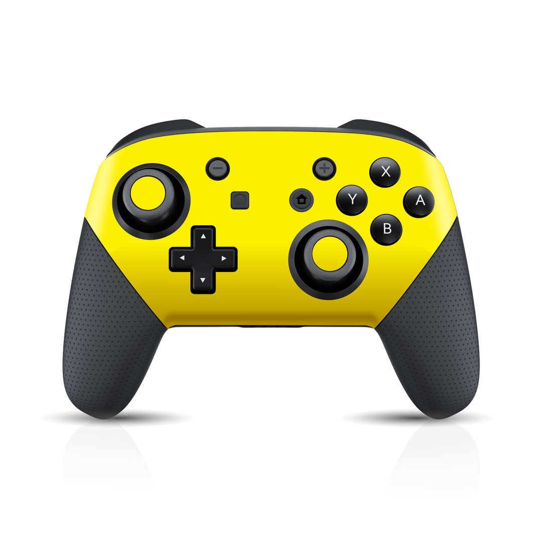 Nintendo Switch Pro CONTROLLER Glossy Lemon Yellow Skin Wrap Sticker Decal Cover Protector by EasySkinz