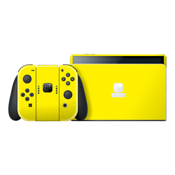 Nintendo Switch OLED GLOSSY Lemon Yellow Skin