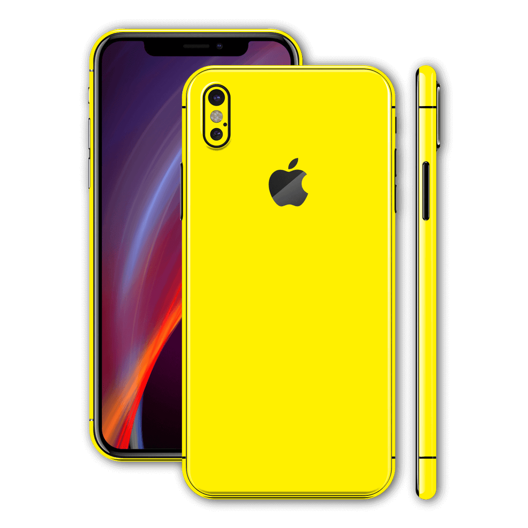 iPhone XS MAX Glossy Lemon Yellow Skin, Wrap, Decal, Protector, Cover by EasySkinz | EasySkinz.com