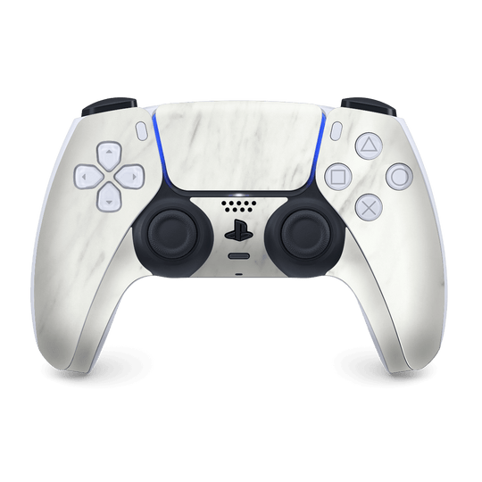 PS5 Playstation 5 DualSense Wireless Controller Skin - Luxuria White MARBLE Stone Skin Wrap Decal Cover Protector by EasySkinz | EasySkinz.com