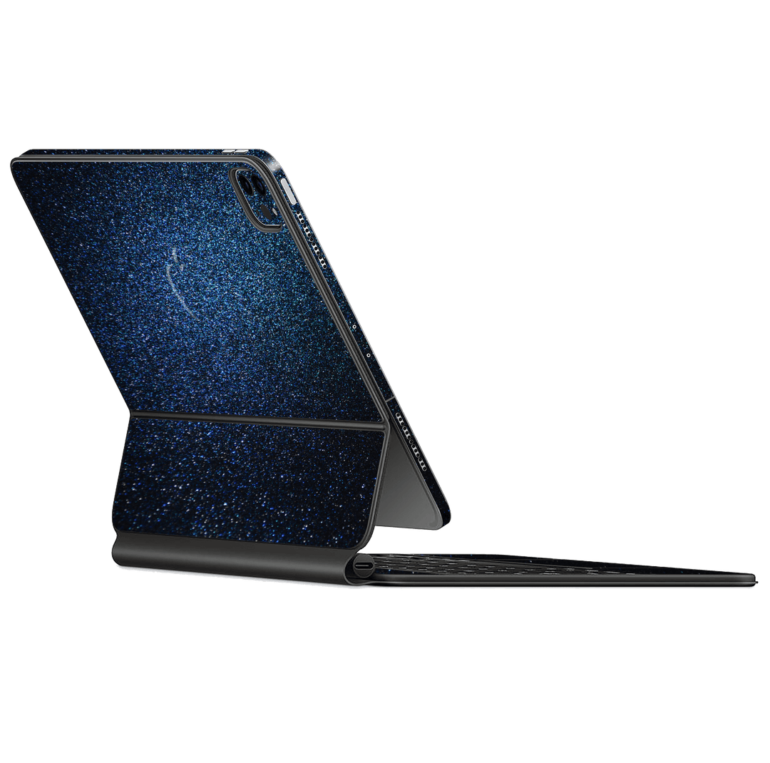 Apple Magic Keyboard for iPad Pro 12.9" (Gen 3-4) Glossy Midnight Blue Metallic Skin Wrap Sticker Decal Cover Protector by EasySkinz