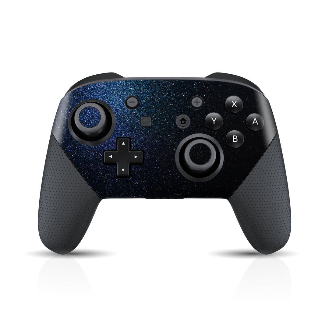 Nintendo Switch Pro Controller GLOSSY MIDNIGHT BLUE Metallic Skin Wrap Sticker Decal Cover Protector by EasySkinz