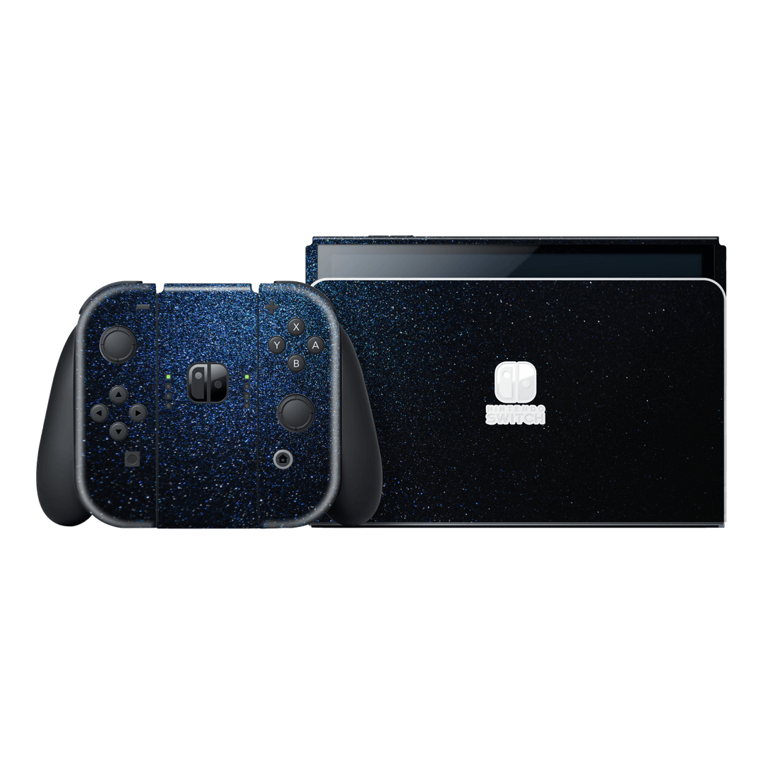 Nintendo Switch OLED Midnight Blue Metallic Gloss Finish Skin Wrap Sticker Decal Cover Protector by EasySkinz | EasySkinz.com