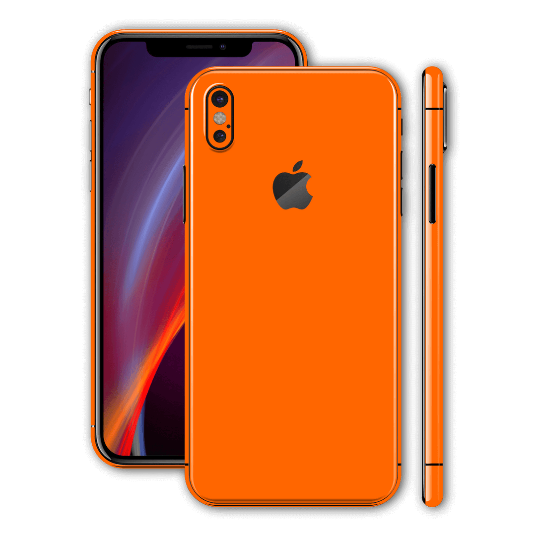 iPhone XS Glossy ORANGE Skin, Wrap, Decal, Protector, Cover by EasySkinz | EasySkinz.com