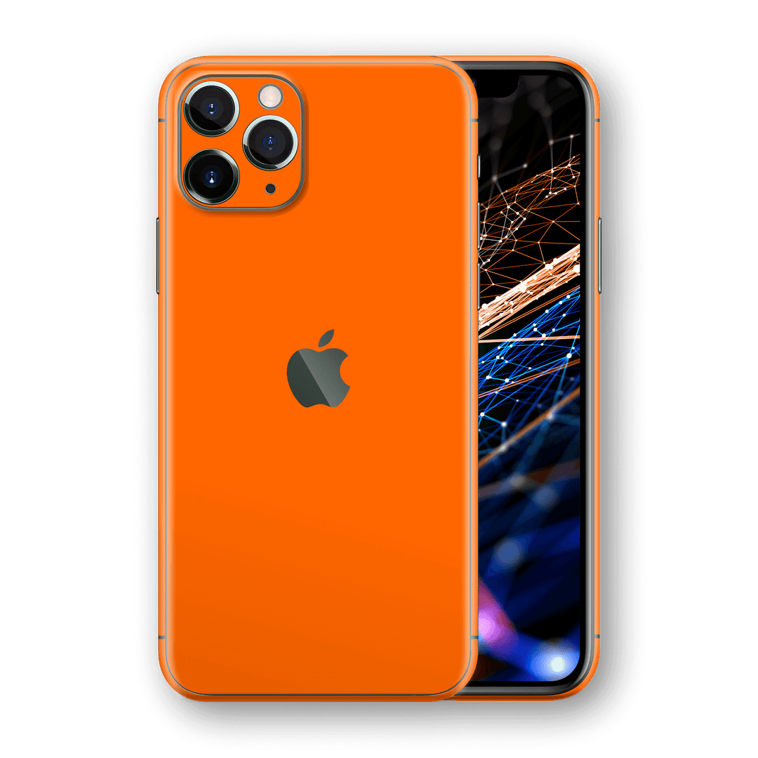 iPhone 11 PRO Glossy ORANGE Skin, Wrap, Decal, Protector, Cover by EasySkinz | EasySkinz.com  Edit alt text