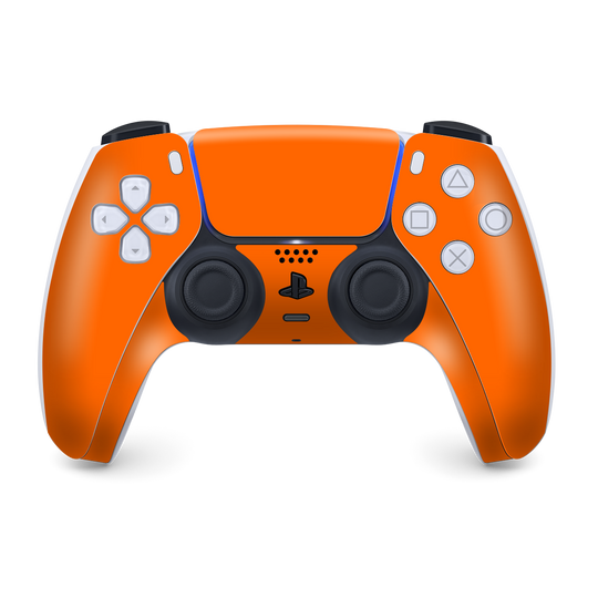 PS5 Playstation 5 DualSense Wireless Controller Skin - Gloss Glossy Orange Skin Wrap Decal Cover Protector by EasySkinz | EasySkinz.com