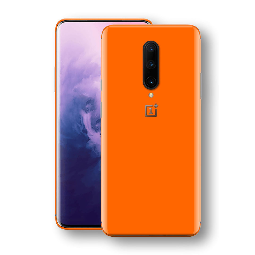 OnePlus 7 PRO Orange Glossy Gloss Finish Skin, Decal, Wrap, Protector, Cover by EasySkinz | EasySkinz.com