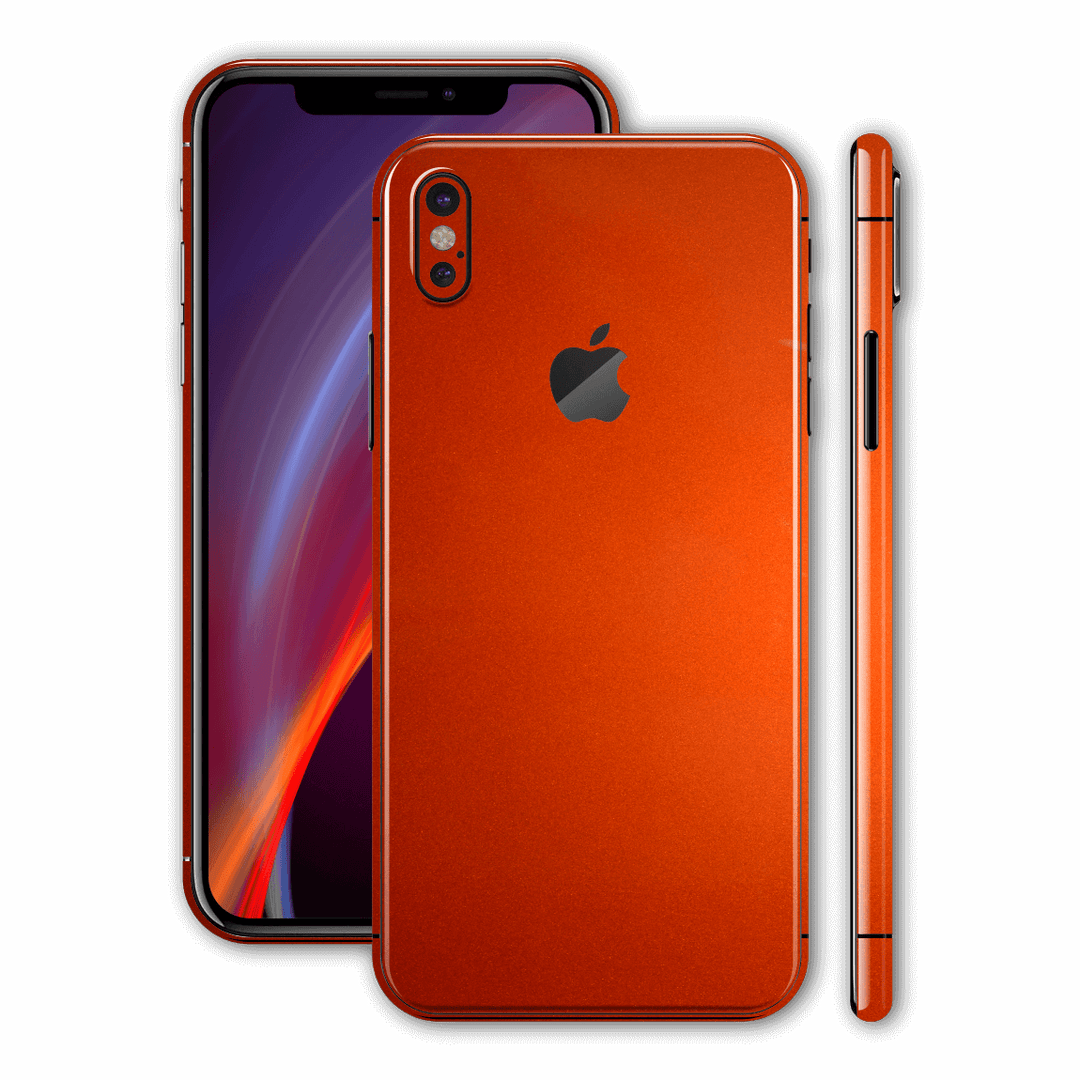 iPhone XS Fiery Orange Tuning Metallic Skin, Wrap, Decal, Protector, Cover by EasySkinz | EasySkinz.com