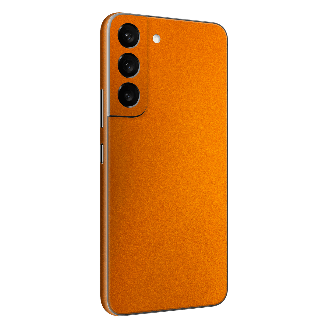 Samsung Galaxy S22 Fiery Orange Tuning Metallic Gloss Finish Skin Wrap Sticker Decal Cover Protector by EasySkinz | EasySkinz.com