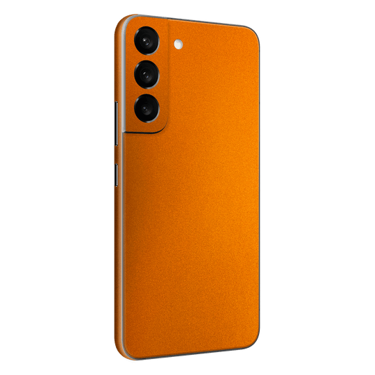Samsung Galaxy S22 Fiery Orange Tuning Metallic Gloss Finish Skin Wrap Sticker Decal Cover Protector by EasySkinz | EasySkinz.com
