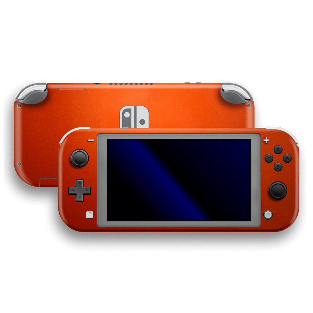 Nintendo Switch LITE Glossy 3M Fiery Orange Metallic Skin Wrap Sticker Decal Cover Protector by EasySkinz