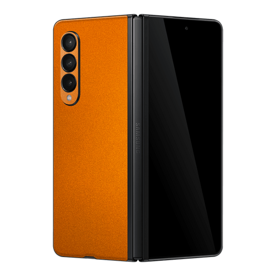 Samsung Galaxy Z Fold 3 Fiery Orange Tuning Metallic Gloss Finish Skin Wrap Sticker Decal Cover Protector by EasySkinz