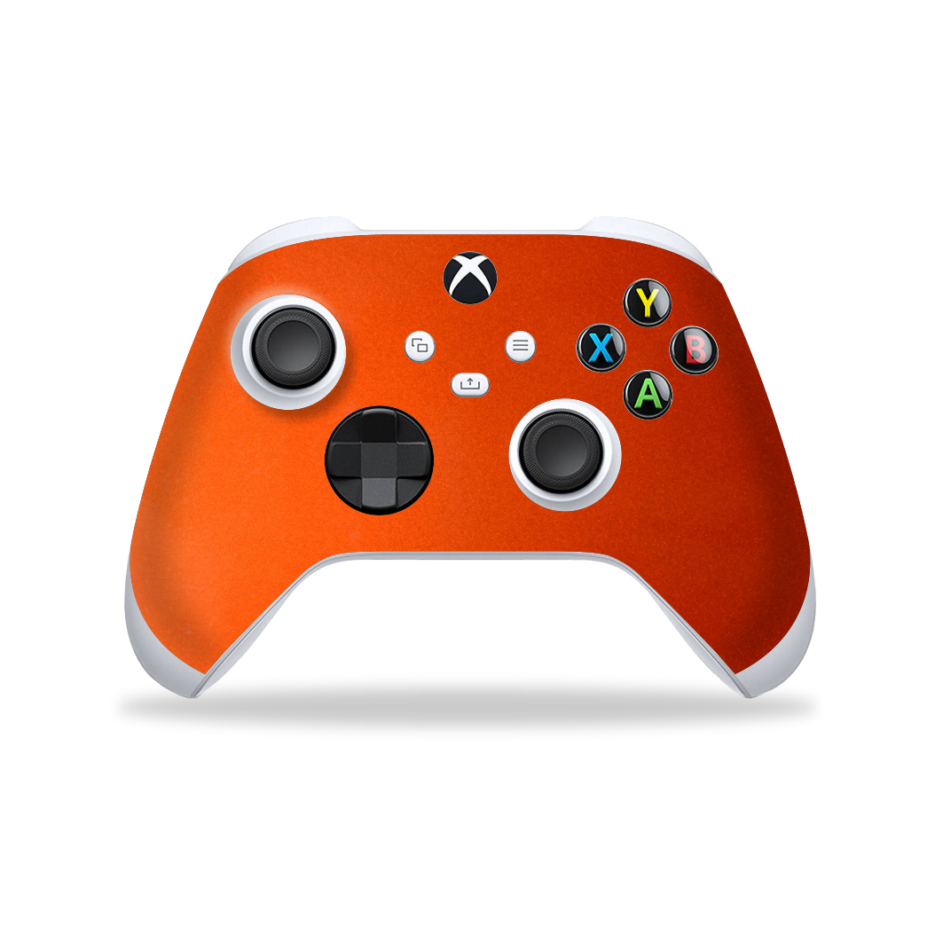 XBOX Series S CONTROLLER Skin - Fiery Orange Tuning Metallic Gloss Finish Skin Wrap Sticker Decal Cover Protector by EasySkinz