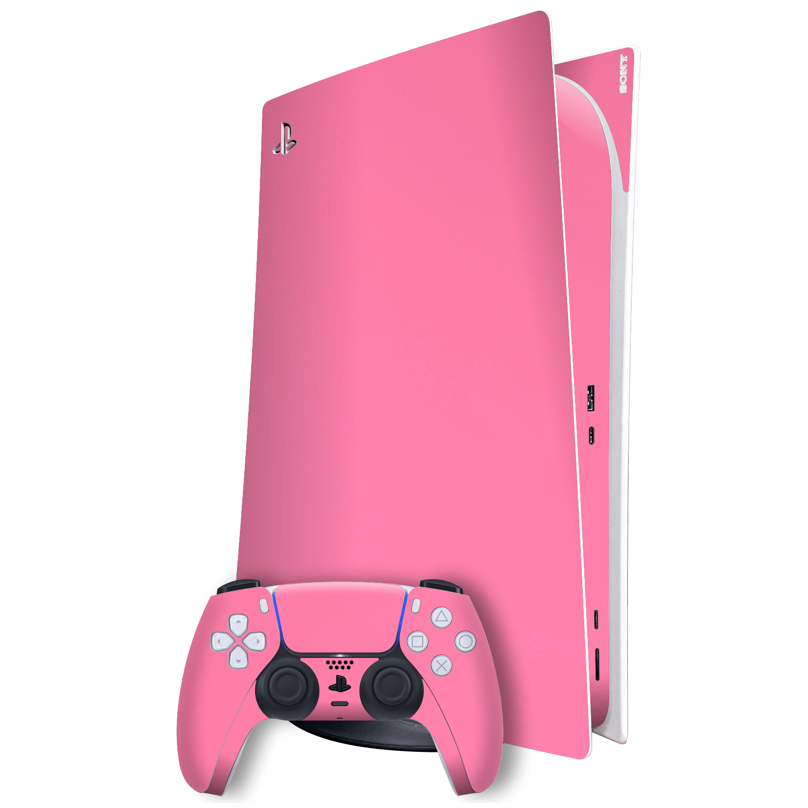 Playstation 5 (PS5) DIGITAL EDITION Gloss Glossy Hot Pink Skin Wrap Sticker Decal Cover Protector by EasySkinz | EasySkinz.com