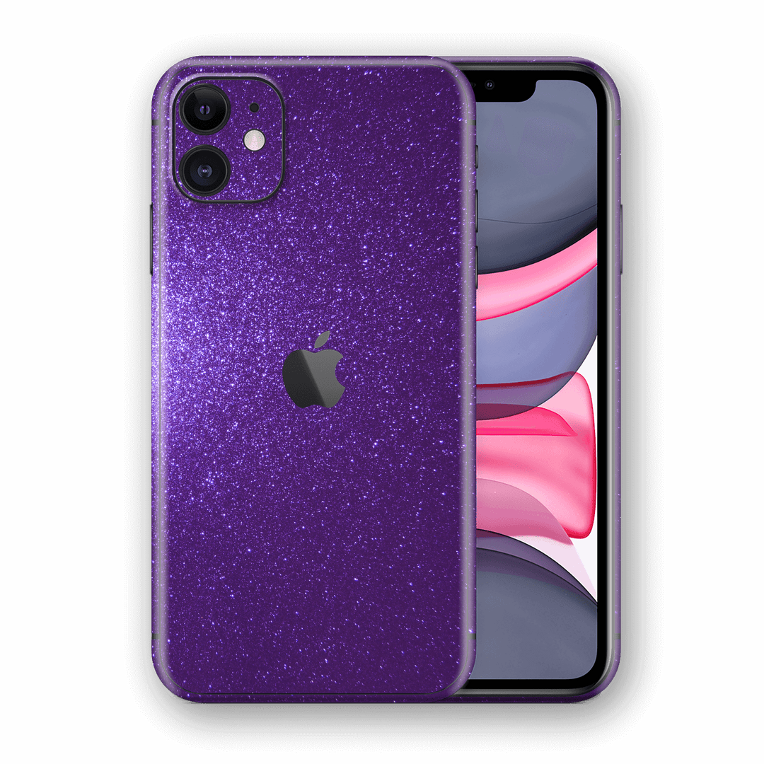 iPhone 11 Diamond PURPLE Shimmering, Sparkling, Glitter Skin, Wrap, Decal, Protector, Cover by EasySkinz | EasySkinz.com