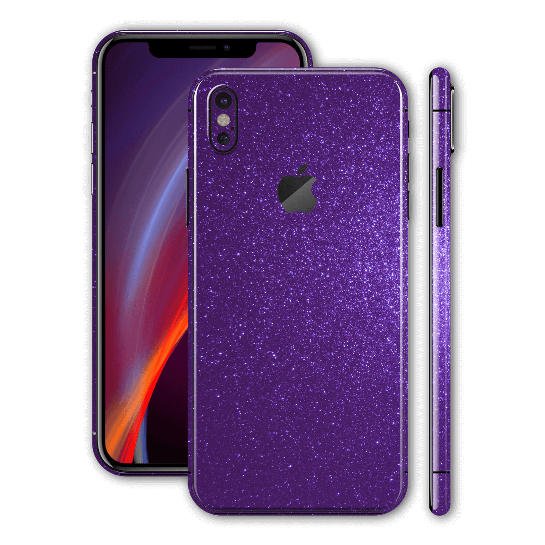 iPhone X Diamond PURPLE Shimmering, Sparkling, Glitter Skin, Wrap, Decal, Protector, Cover by EasySkinz | EasySkinz.com