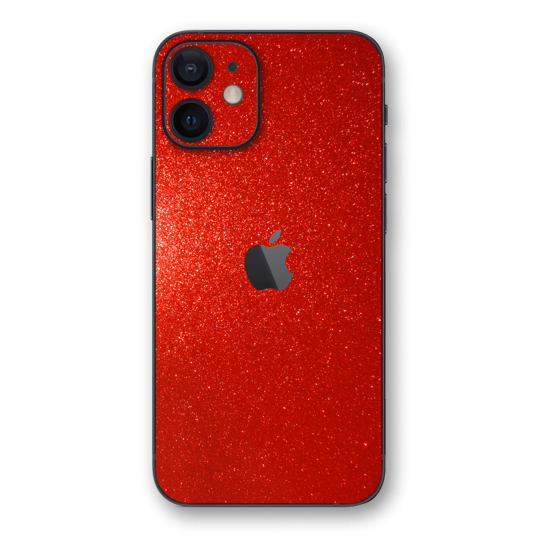 iPhone 12 mini Diamond RED Shimmering, Sparkling, Glitter Skin, Wrap, Decal, Protector, Cover by EasySkinz | EasySkinz.com