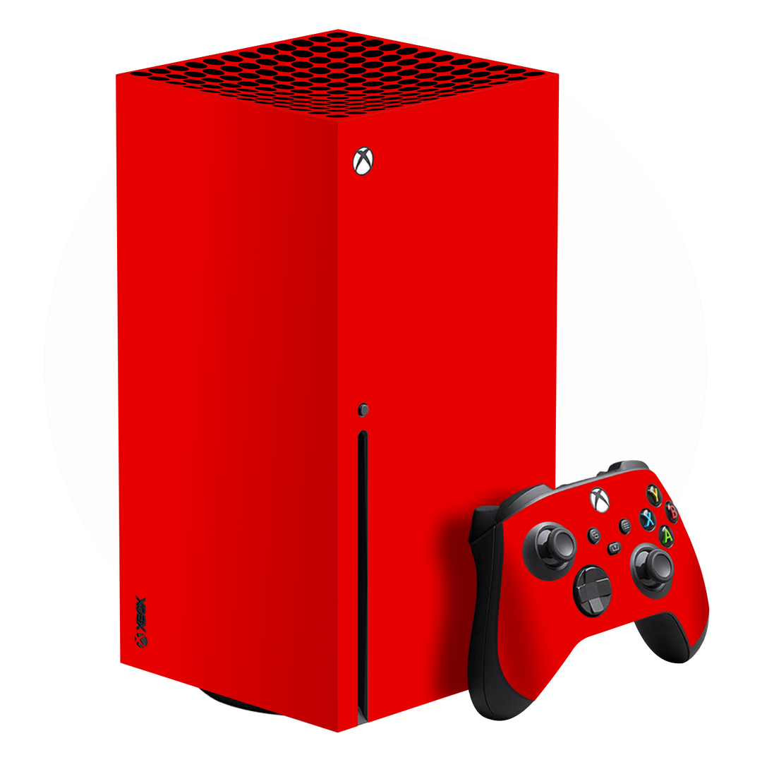 XBOX Series X Glossy Bright Red Skin, Wrap, Decal, Protector, Cover by EasySkinz | EasySkinz.com