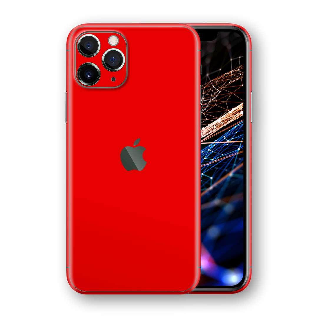 iPhone 11 Pro MAX Glossy Bright Red Skin, Wrap, Decal, Protector, Cover by EasySkinz | EasySkinz.com  Edit alt text