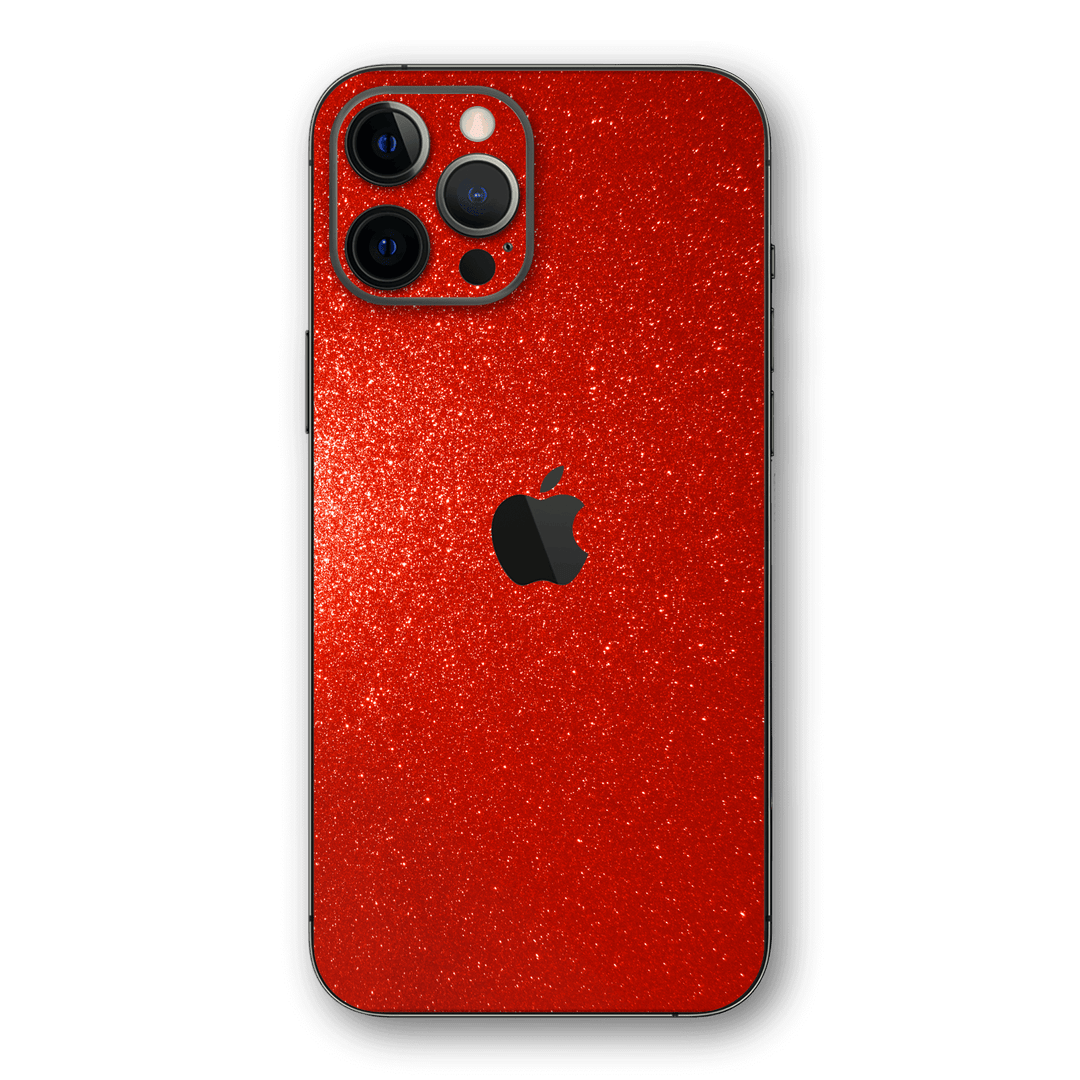 iPhone 12 Pro MAX Diamond RED Shimmering, Sparkling, Glitter Skin, Wrap, Decal, Protector, Cover by EasySkinz | EasySkinz.com