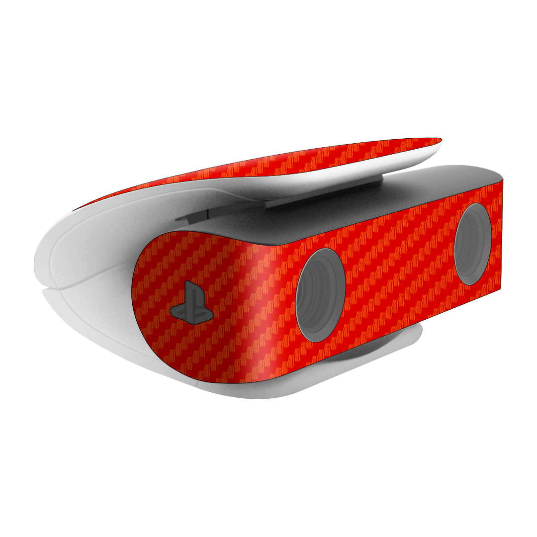 PS5 Playstation 5 HD Camera Skin - Red 3D Textured Carbon Fibre Fiber Skin Wrap Decal Cover Protector by EasySkinz | EasySkinz.com