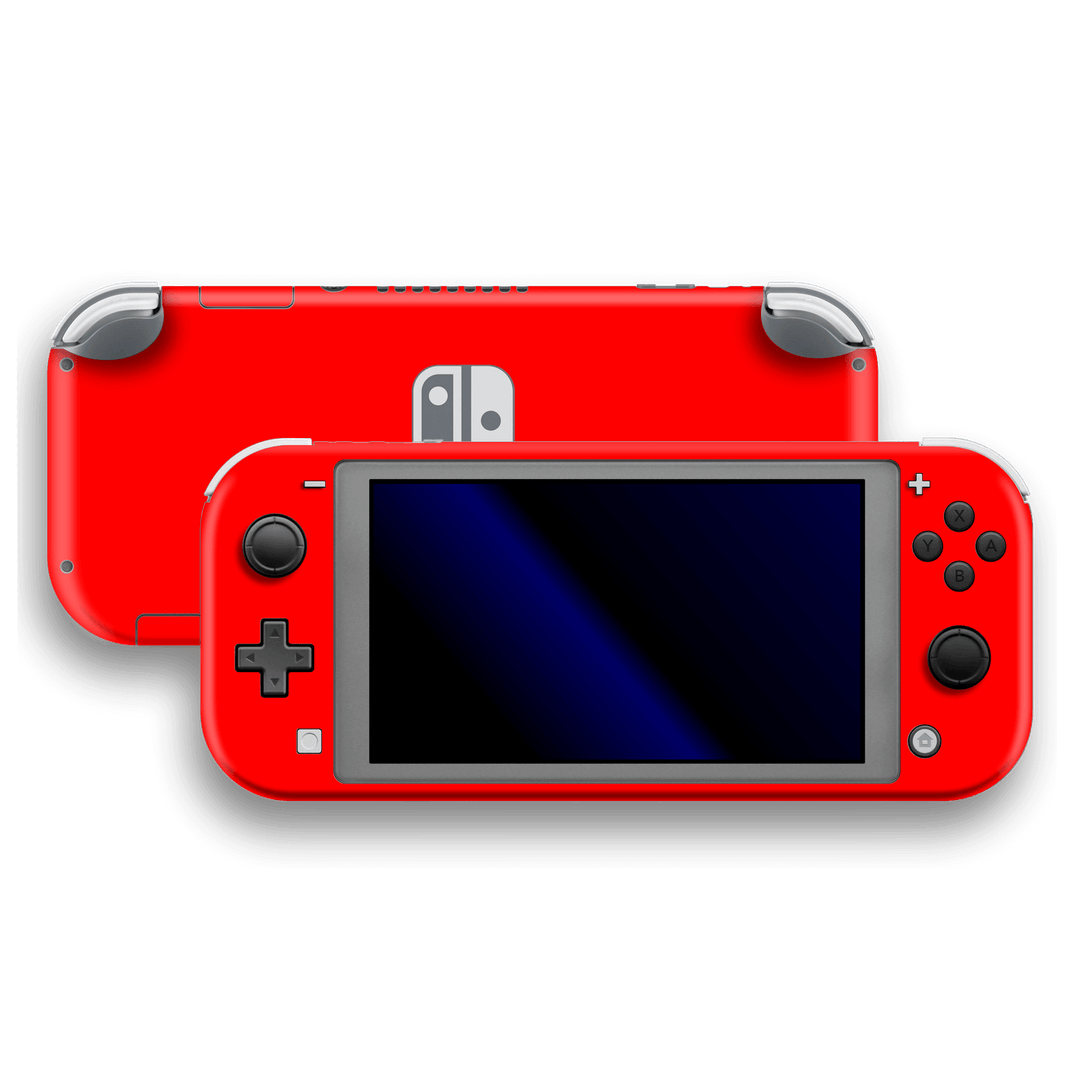 Nintendo Switch LITE Glossy Bright Red Skin Wrap Sticker Decal Cover Protector by EasySkinz