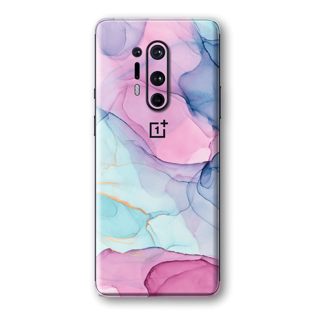 OnePlus 8 PRO Print Custom SIGNATURE Pink-Blue CRYSTAL Skin Wrap Decal by EasySkinz