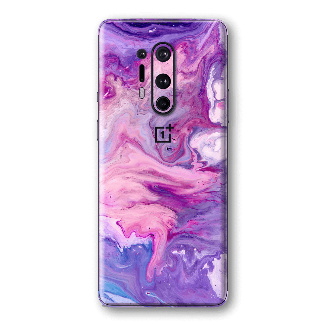 OnePlus 8 PRO Print Printed Custom SIGNATURE Abstract PURPLE Paint Skin Wrap Sticker Decal Cover Protector by EasySkinz