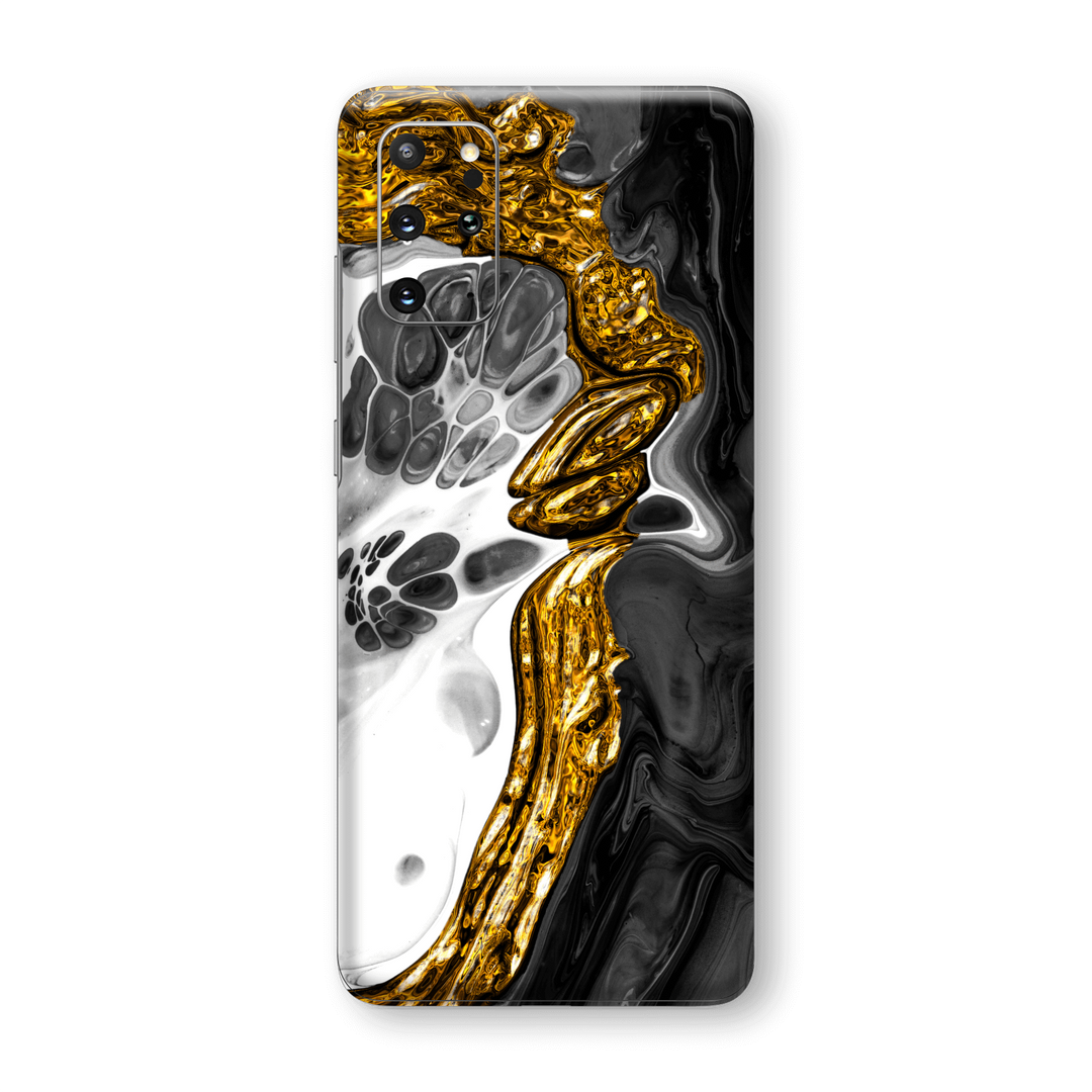 Samsung Galaxy S20+ PLUS SIGNATURE Abstract MELTED Gold Skin, Wrap, Decal, Protector, Cover by EasySkinz | EasySkinz.com