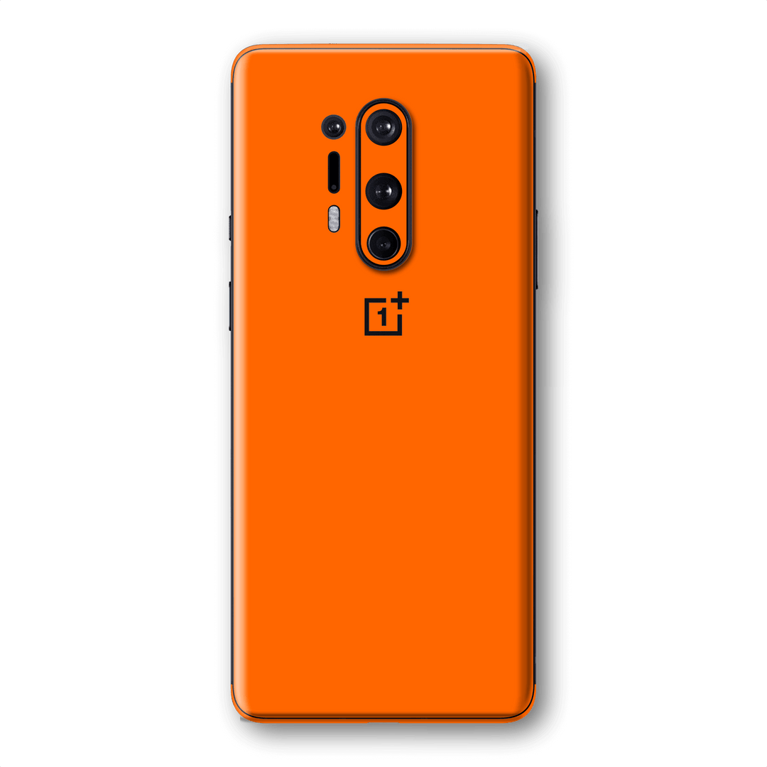 OnePlus 8 PRO Orange Glossy Gloss Finish Skin Wrap Sticker Decal Cover Protector by EasySkinz