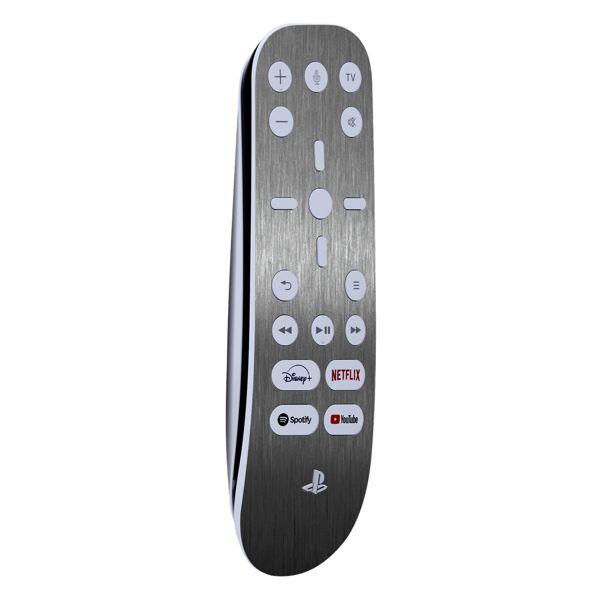 PS5 Playstation 5 Media Remote Skin - Brushed Metal Titanium Metallic Skin Wrap Decal Cover Protector by EasySkinz | EasySkinz.com