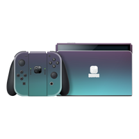 Nintendo Switch OLED CHAMELEON TURQUOISE LAVENDER Matt Metallic Skin