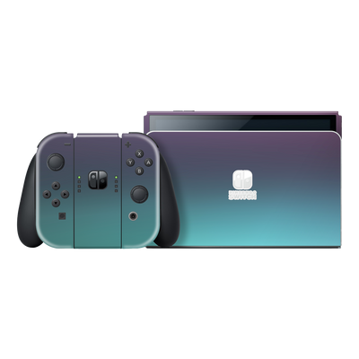 Nintendo Switch OLED CHAMELEON TURQUOISE LAVENDER Matt Metallic Skin