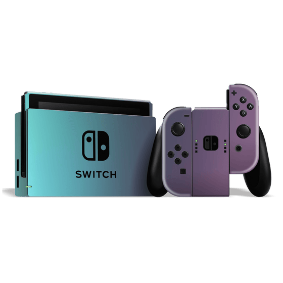 Nintendo SWITCH CHAMELEON TURQUOISE LAVENDER Matt Metallic Skin