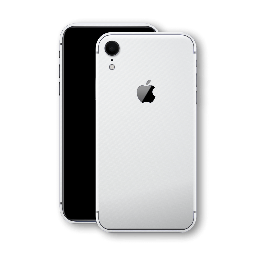 iPhone XR 3D White CARBON Fibre Skin Wrap Decal