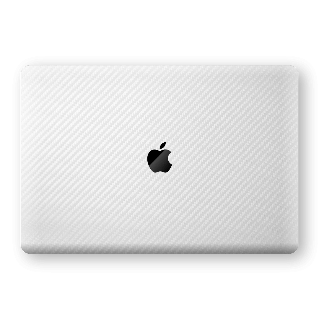 MacBook PRO 16" (2019) 3D Textured White Carbon Fibre Fiber Skin, Decal, Wrap, Protector, Cover by EasySkinz | EasySkinz.com