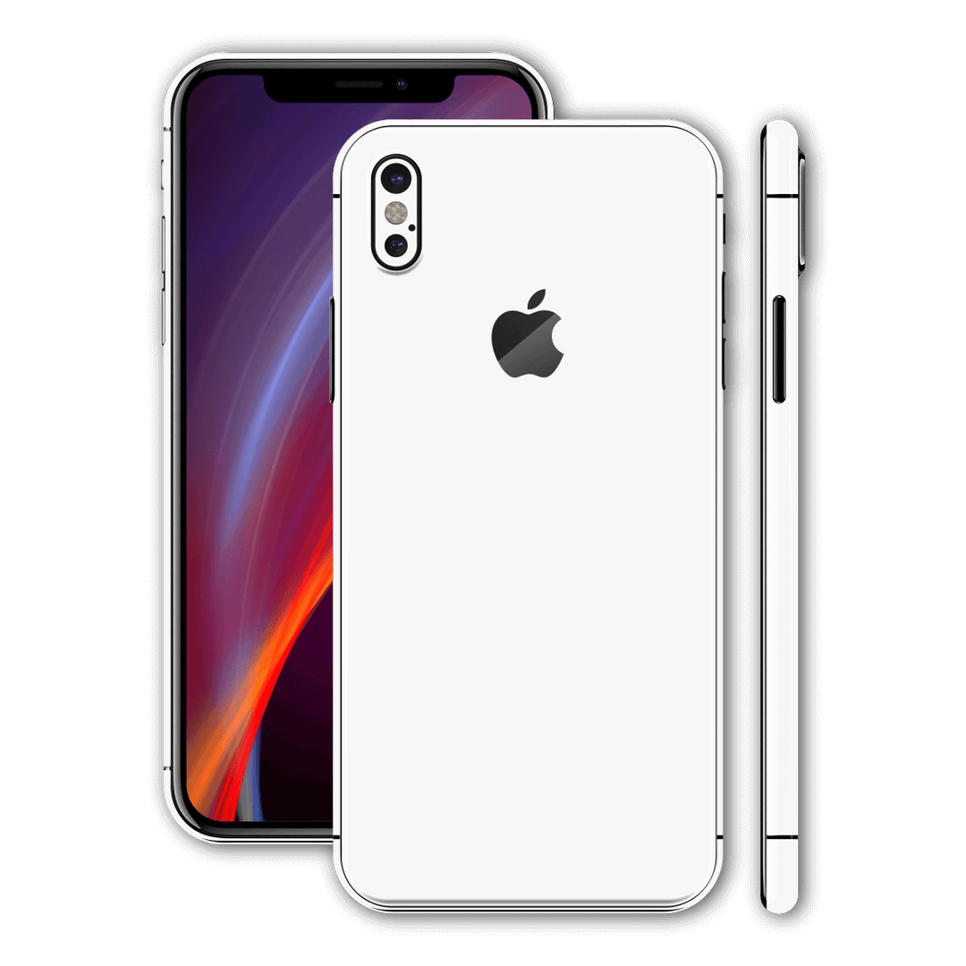 iPhone X Glossy WHITE Skin, Wrap, Decal, Protector, Cover by EasySkinz | EasySkinz.com