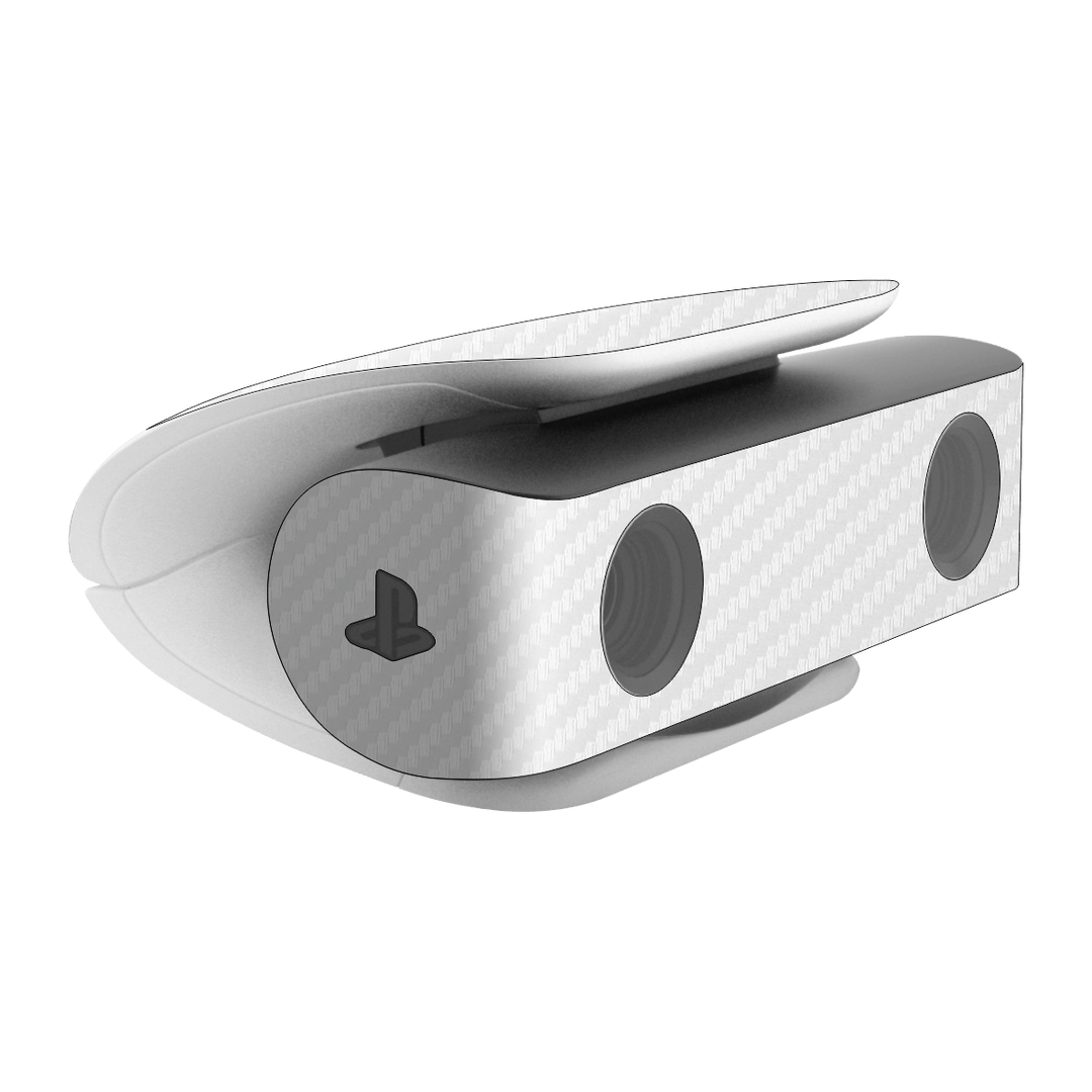 PS5 Playstation 5 HD Camera Skin - White 3D Textured Carbon Fibre Fiber Skin Wrap Decal Cover Protector by EasySkinz | EasySkinz.com
