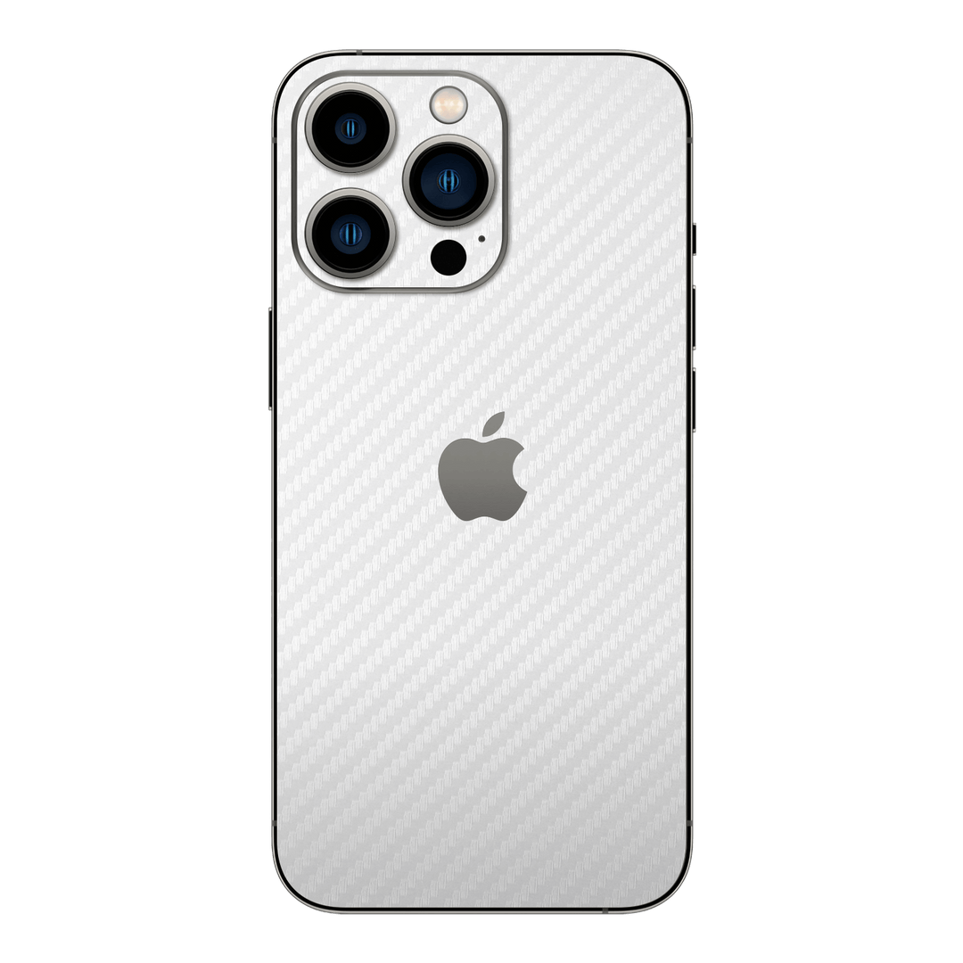 iPhone 14 PRO Textured CARBON Fibre Skin - WHITE - Premium Protective Skin Wrap Sticker Decal Cover by QSKINZ | Qskinz.com