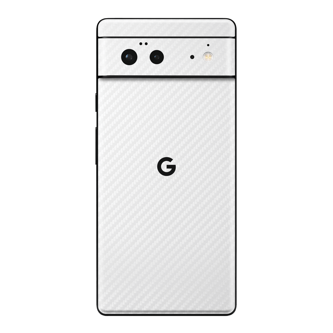 Google Pixel 6 White 3D Textured Carbon Fibre Fiber Skin Wrap Sticker Decal Cover Protector by EasySkinz | EasySkinz.com