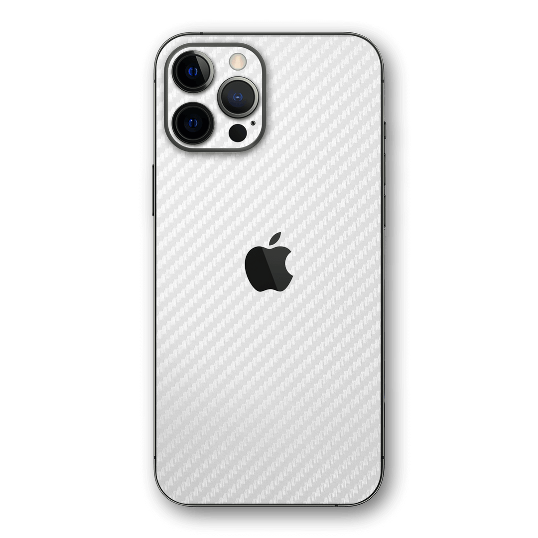 iPhone 12 Pro MAX 3D Textured CARBON Fibre Skin - WHITE - Premium Protective Skin Wrap Sticker Decal Cover by QSKINZ | Qskinz.com