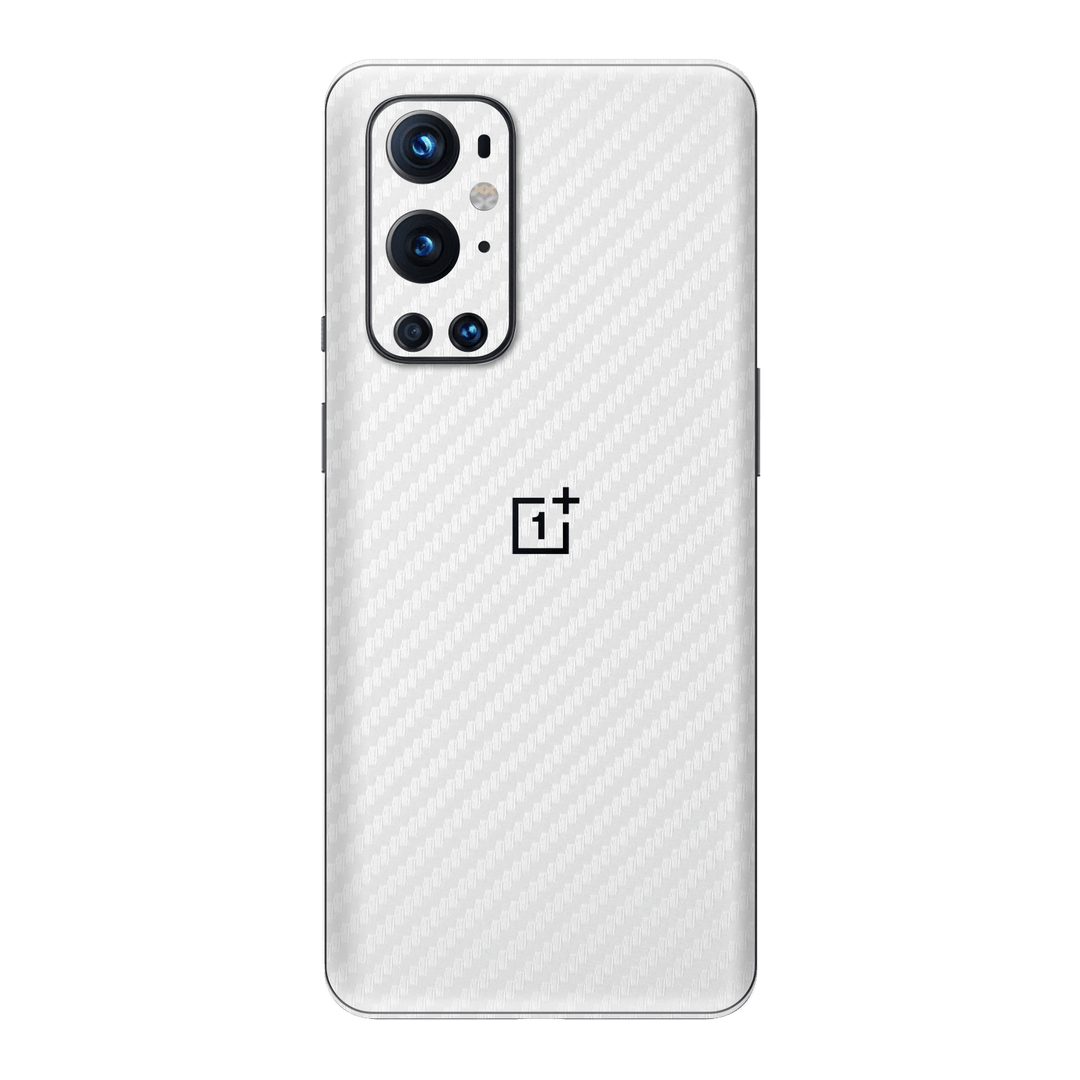 OnePlus 9 Pro White 3D Textured Carbon Fibre Fiber Skin Wrap Sticker Decal Cover Protector by EasySkinz