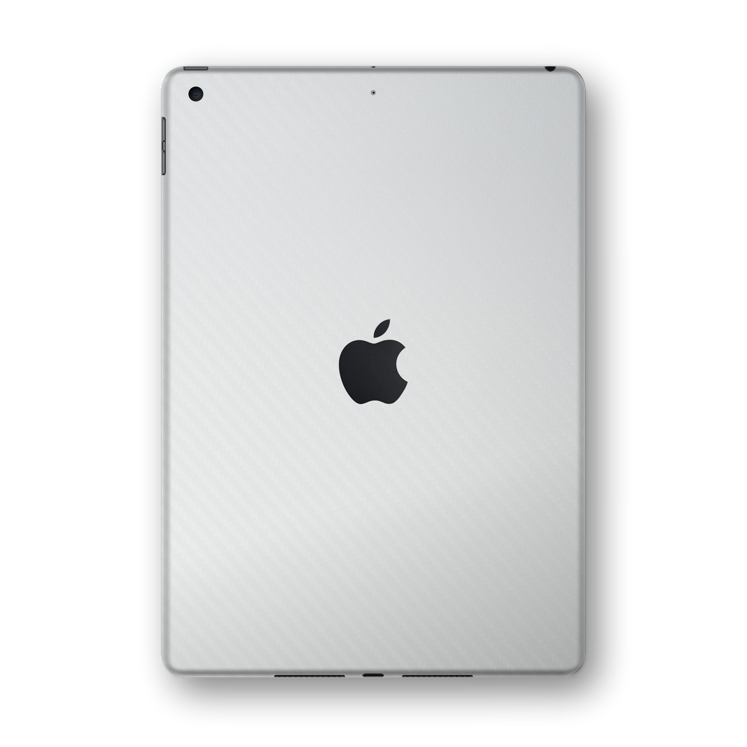 iPad 10.2" White 3D Textured CARBON Fibre Fiber Skin Wrap Sticker Decal Cover Protector by EasySkinz